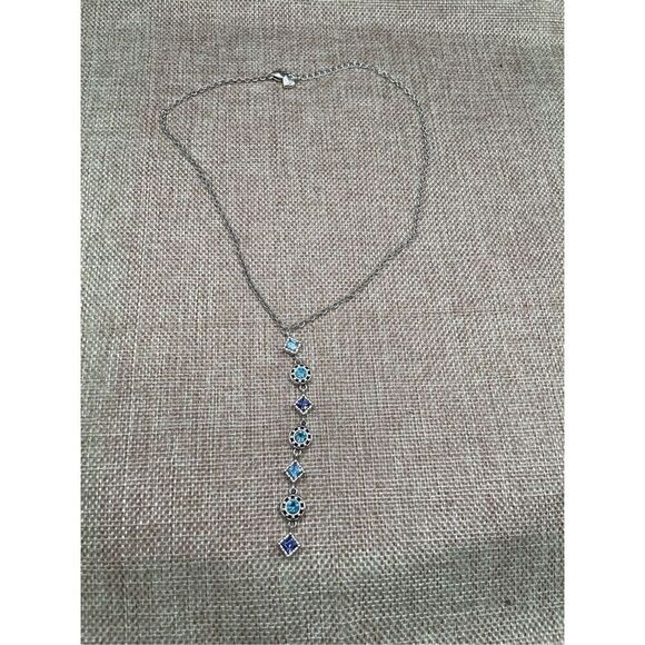 Brighton Necklace Halo Aurora Y Silver and  Tanzanite - Picture 4 of 9